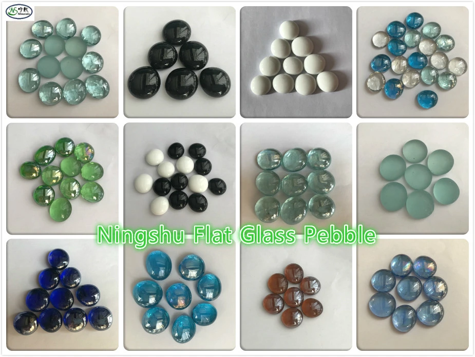 Decorative Coloured Glass Pebbles Round Flat Glass Pebble for Craft